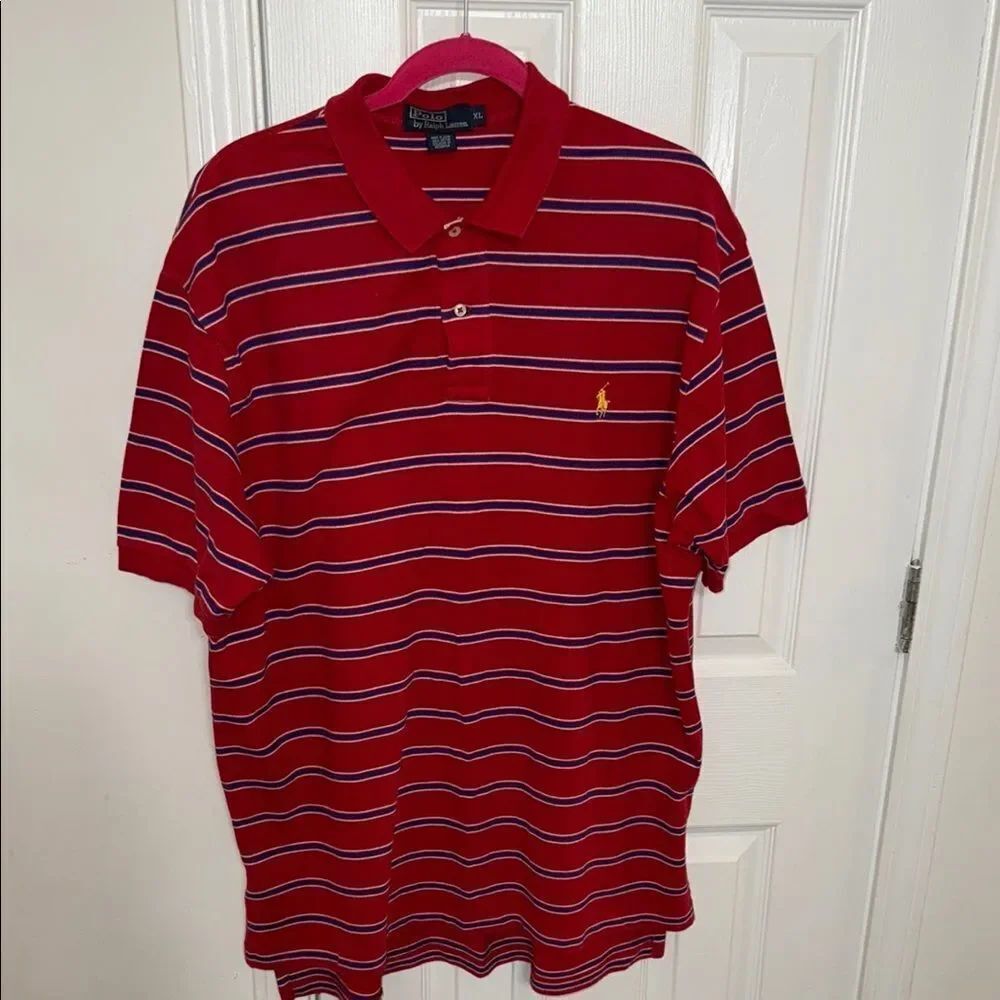 Polo by Ralph Lauren Red and White Striped Polo Shirt